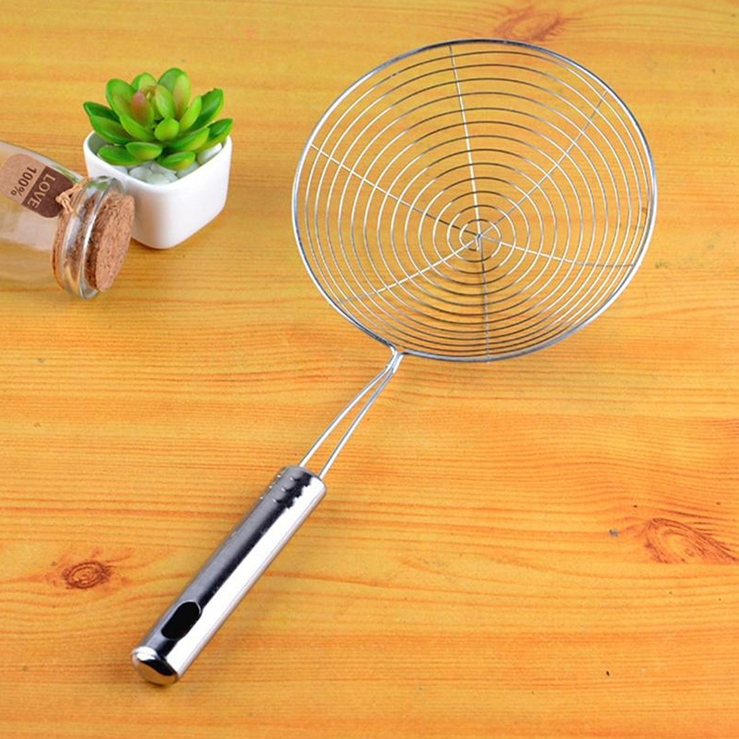 2728 Small Oil Strainer To Get Perfect Fried Food Stuffs Easily Without Any Problem And Damage. DeoDap 2728 Small Oil Strainer To Get Perfect Fried Food Stuffs Easily Without Any Problem And Damage. DeoDap